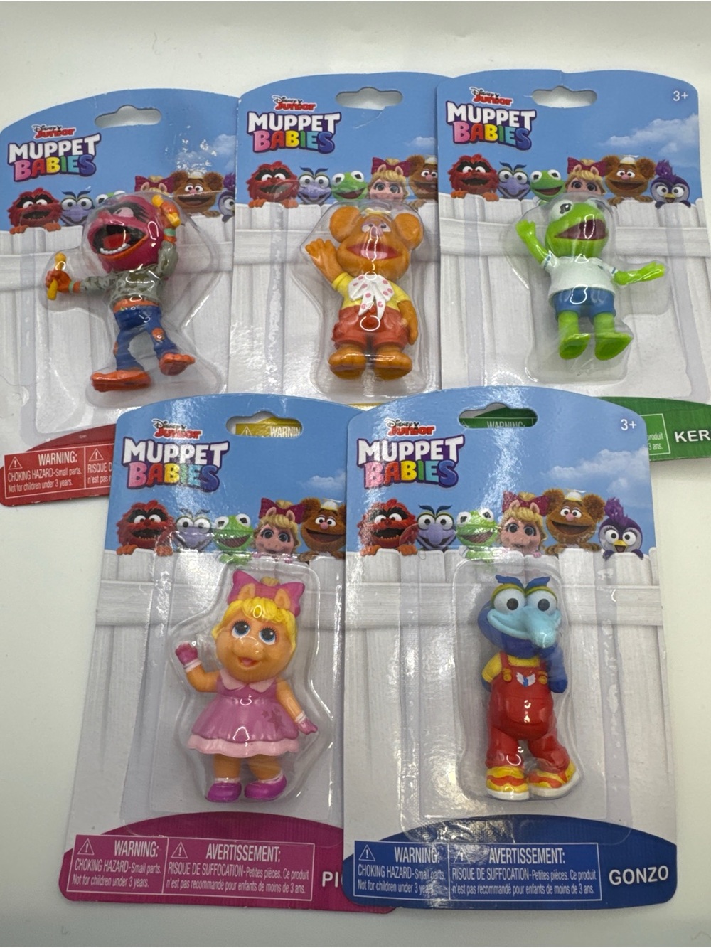 Lot of 5 Disney Junior Muppet Babies Action Figures Kermit Piggy Gonzo New